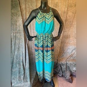 Sweet Storm: Colorful, Print, Halter Dress